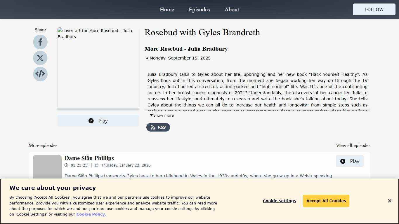 More Rosebud - Julia Bradbury - Rosebud with Gyles Brandreth Acast